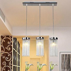 40w Modern/Contemporary Crystal Chrome Metal Pendant LightsLiving Room / Bedroom / Dining Room / Study Room/Office / Kids Room / Entry /