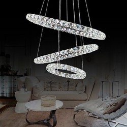 44W Modern/Contemporary Crystal / LED Chrome Metal Pendant Lights Living Room / Dining Room