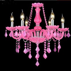 Coffee Room lamp Project Light Candle Crystal Hanging Lamp Pink