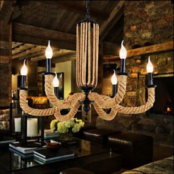 Retro Rope Chandelier Personality Iron lamp