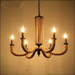 Retro Rope Chandelier Personality Iron lamp