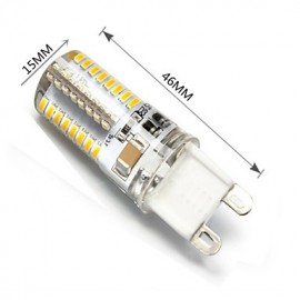 6PCS G9 3W 300lm 3000/6000K 64*SMD3014 LED Corn Crystal Lamp Bead (AC220-240V)- Transparent Silicone