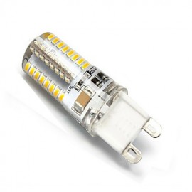 6PCS G9 3W 300lm 3000/6000K 64*SMD3014 LED Corn Crystal Lamp Bead (AC220-240V)- Transparent Silicone