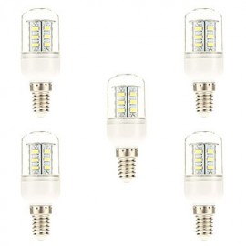 5 pcs E14 5 W 24 SMD 5730 450 LM Natural White Corn Bulbs AC 220-240 V