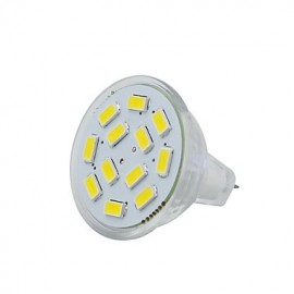 2PCS MR11 12LED SMD5730 6W DC12V 570LM Warm White / Cool White Decorative