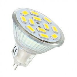 2PCS MR11 12LED SMD5730 6W DC12V 570LM Warm White / Cool White Decorative