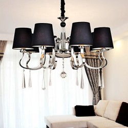 40 Traditional/Classic Bulb Included Nickel Metal Chandeliers Living Room / Dining Room