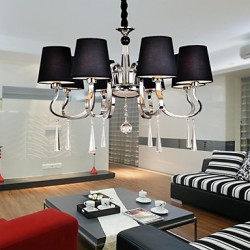 40 Traditional/Classic Bulb Included Nickel Metal Chandeliers Living Room / Dining Room