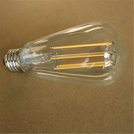 220-240V 6W E26/E27 LED Filament Bulbs ST64 6 SMD 2835 480-600 lm Warm White Decorative V 1 pcs