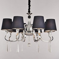 40 Traditional/Classic Bulb Included Nickel Metal Chandeliers Living Room / Dining Room