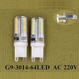 7W G9 LED Bi-pin Lights T 64 SMD 3014 550 lm Warm White / Cool White Decorative AC 220-240 V 4 pcs