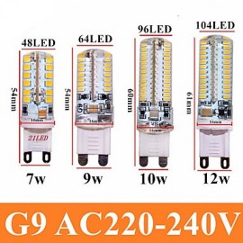 7W G9 LED Bi-pin Lights T 64 SMD 3014 550 lm Warm White / Cool White Decorative AC 220-240 V 4 pcs