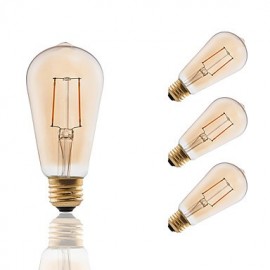 2W E26 LED Filament Bulbs ST19 COB 180 lm Amber Dimmable / Decorative AC 110-130 V 4 pcs