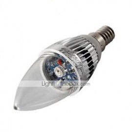 E14 3W Remote Controlled LED Candle Bulb Colorful Light 240lm - Silver (AC 85~265V)