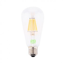 8W E26/E27 LED Filament Bulbs ST64 8 COB 700-800 lm Cool White Decorative AC 85-265 / AC 220-240 / AC 110-130 V 1 pcs