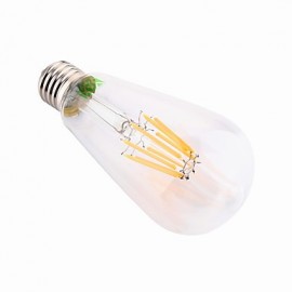 8W E26/E27 LED Filament Bulbs ST64 8 COB 700-800 lm Cool White Decorative AC 85-265 / AC 220-240 / AC 110-130 V 1 pcs