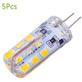 5Pcs G4 4 W 24 SMD 2835 400 LM Warm White / Cool White T Decorative Bi-pin Lights AC 10-14 V