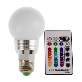 5W E27 300LM RGB LED Color Light Bulb Lamp With Remote Control (85-265V)