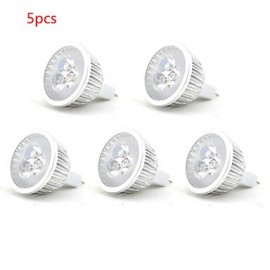 5pcs 3W MR16 350LM Warm/Cool White Color Light LED Spot Lights(12V)