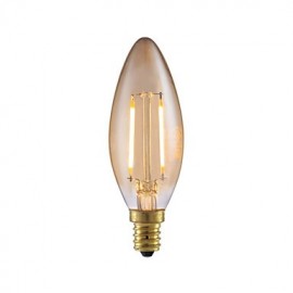 2W E12 LED Filament Bulbs B10 2 COB 160 lm Amber Dimmable / Decorative 120V 1 pcs