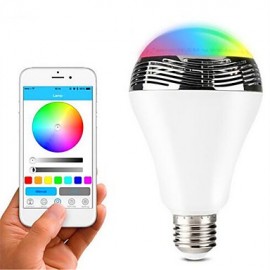 Wireless Bluetooth Intelligent Colorful Dimming LED Lights Mobile Phone APP Control Speaker Bulb RGB