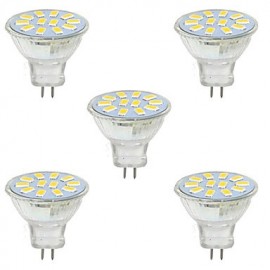 3W GU4(MR11) Decoration Light MR11 12 SMD 5730 380LM lm Warm White / Cool White Decorative 9-30 V 5 pcs