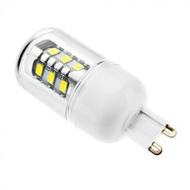 G9 7W 15x5630SMD 580-620LM 6000-6500K Natural White Light LED Corn Bulb with Cover(AC 110-130/AC 220-240 V)