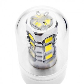 G9 7W 15x5630SMD 580-620LM 6000-6500K Natural White Light LED Corn Bulb with Cover(AC 110-130/AC 220-240 V)