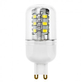 G9 7W 15x5630SMD 580-620LM 6000-6500K Natural White Light LED Corn Bulb with Cover(AC 110-130/AC 220-240 V)