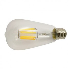 8W E26/E27 LED Filament Bulbs ST64 8 COB 780 lm Warm White Dimmable AC 220-240 V 1 pcs