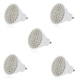 5pcs 5W 2835X60SMD GU10/MR16 Warm Cool White Color Plastic Shell LED Spot Lights(AC220-240V)