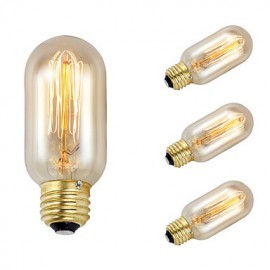GMY 4Pcs T45 Edison Bulb Vintage bulb 40W E27 AC220-240V Decorate Bulb