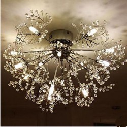 Stainless Steel Etched Deciduous Crystal LED Ceiling Llight