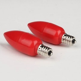 0.5W E12 LED Candle Lights C35 1 High Power LED 15 lm Red AC 100-240 V 2 pcs