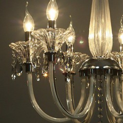 American-Style Lodge 6 Light Chandelier With Glass Shade