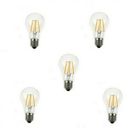 5pcs A60 4W E27 400LM 360 Degree Warm/Cool White Color Edison Filament Light LED Filament Lamp (AC220V)