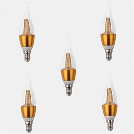 5pcs 7W E14 Warm White Color Starry Sky Led Candle Light SDM2835 Chandelier Lamps (AC220-240V)