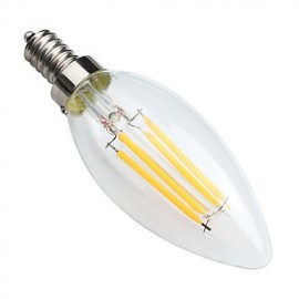4W E14 LED Filament Bulbs C35 4 COB 400 lm Warm White Dimmable / Decorative AC 220-240 V 1 pcs