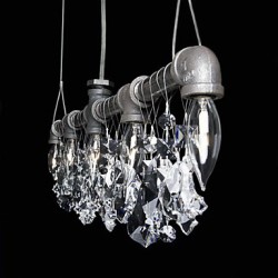 North American-Style Creative 5 Light Chandeliert In Pipe Design