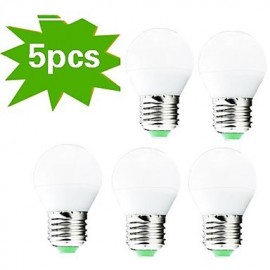 6W E26/E27 LED Globe Bulbs G45 27 SMD 3022 400 lm Warm White Decorative AC 220-240 V 5 pcs