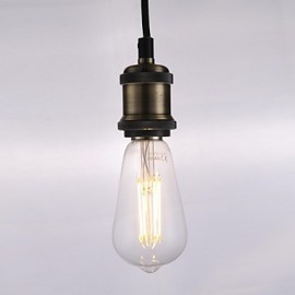 6W E27 LED Filament Bulbs ST58LF 4 COB 600 lm Warm White Dimmable / Decorative AC 220-240 V 1 pcs