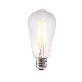 4W E27 LED Filament Bulbs ST58LF 4 COB 450 lm Warm White Dimmable / Decorative AC 220-240 V 1 pcs