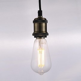 4W E27 LED Filament Bulbs ST58LF 4 COB 450 lm Warm White Dimmable / Decorative AC 220-240 V 1 pcs