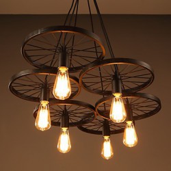 Lighting Personality Industrial Loft Style Wrought Iron Chandelier Restaurant Bar Cafe Restaurant Wheel Chandelier