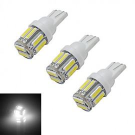 3pcs T10 3W 10X7020SMD 210LM 6000-6500K Cool White LED Car Light (DC 12V)