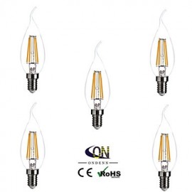 E14 4 W 4 COB 400 LM 2800-3200K K Warm White A Dimmable Candle Bulbs AC 220-240 V