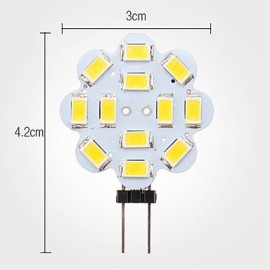 3W G4 LED Bi-pin Lights 12 SMD 5630 270 lm Warm White / Cool White DC 12 V 10 pcs