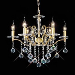 MAX:60W Traditional/Classic Crystal Gold Metal Chandeliers Bedroom / Dining Room / Study Room/Office / Hallway