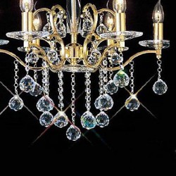 MAX:60W Traditional/Classic Crystal Gold Metal Chandeliers Bedroom / Dining Room / Study Room/Office / Hallway