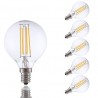 3.5W E12 LED Filament Bulbs G16.5 4 COB 350 lm Warm White Dimmable 120V 6 pcs